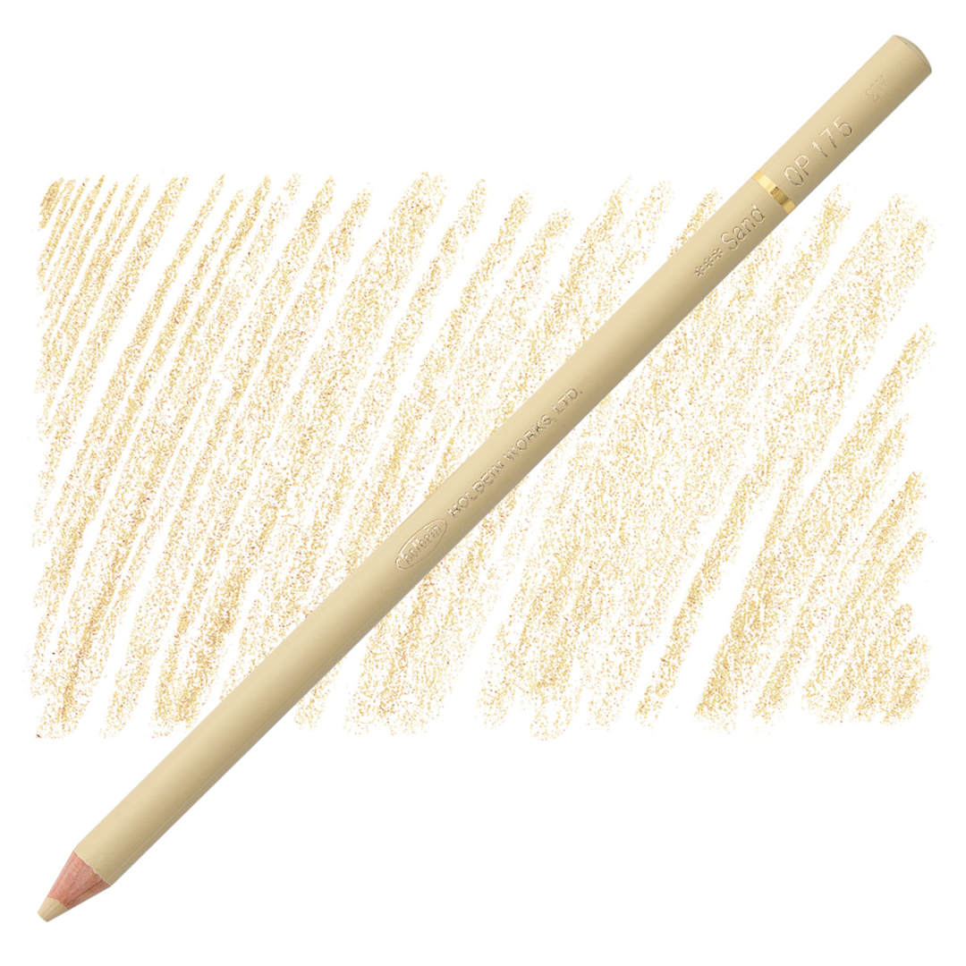 Open in modal - Holbein Artists' Colored Pencil - Sand, OP175 pencil and swatch