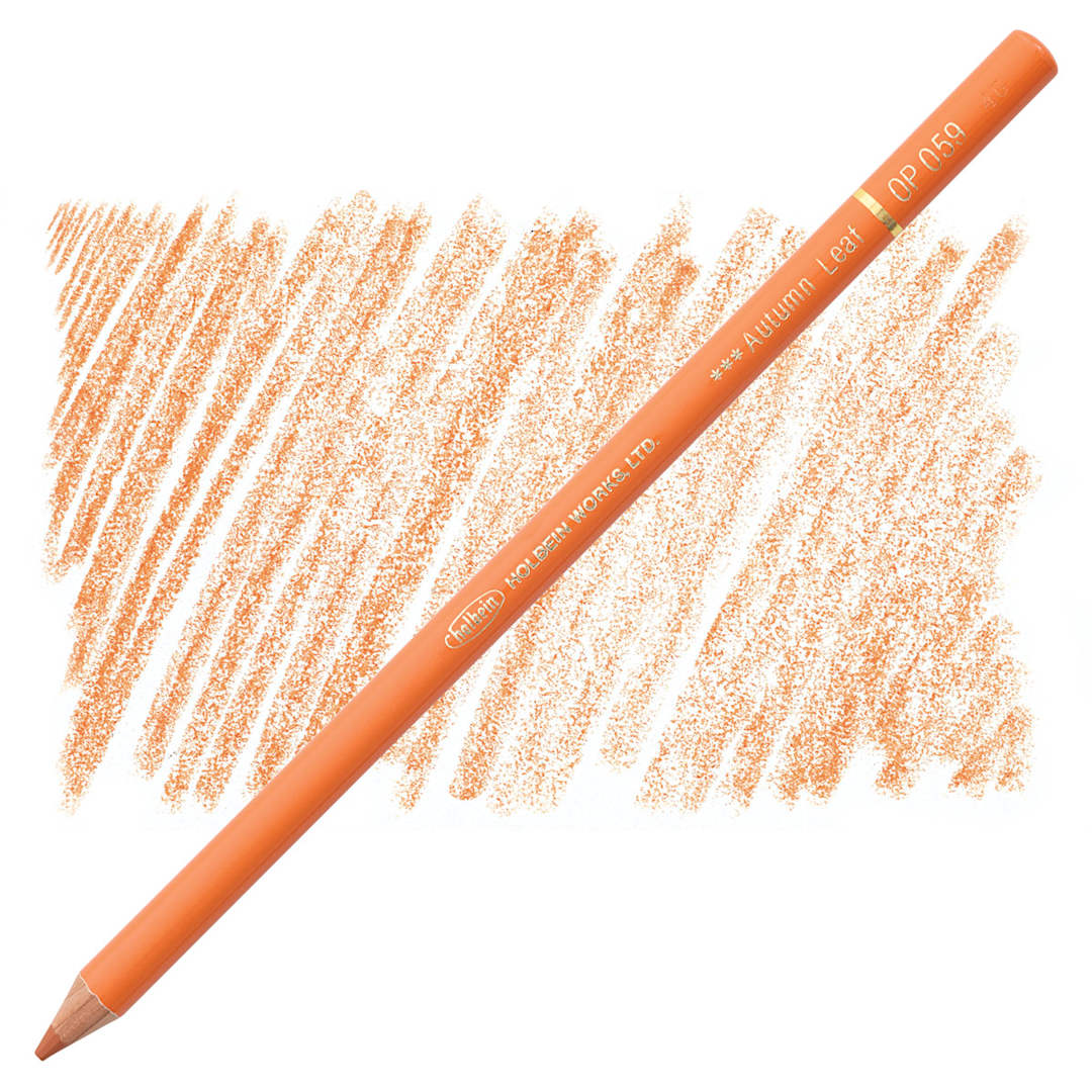 Open in modal - Holbein Artists' Colored Pencil - Autumn Leaf, OP059 pencil and swatch