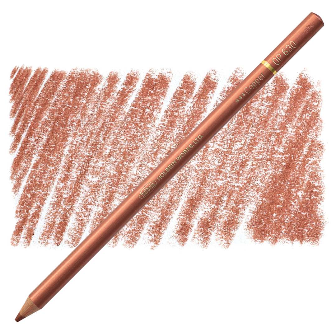 Open in modal - Holbein Artists' Colored Pencil - Copper, OP630 pencil and swatch