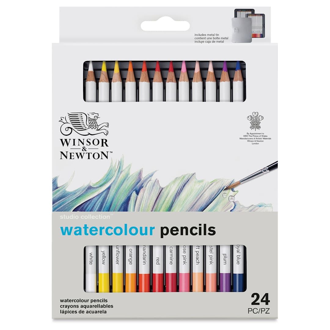 Open in modal - Winsor & Newton Studio Collection Watercolor Pencils - Set of 24, front of the packaging