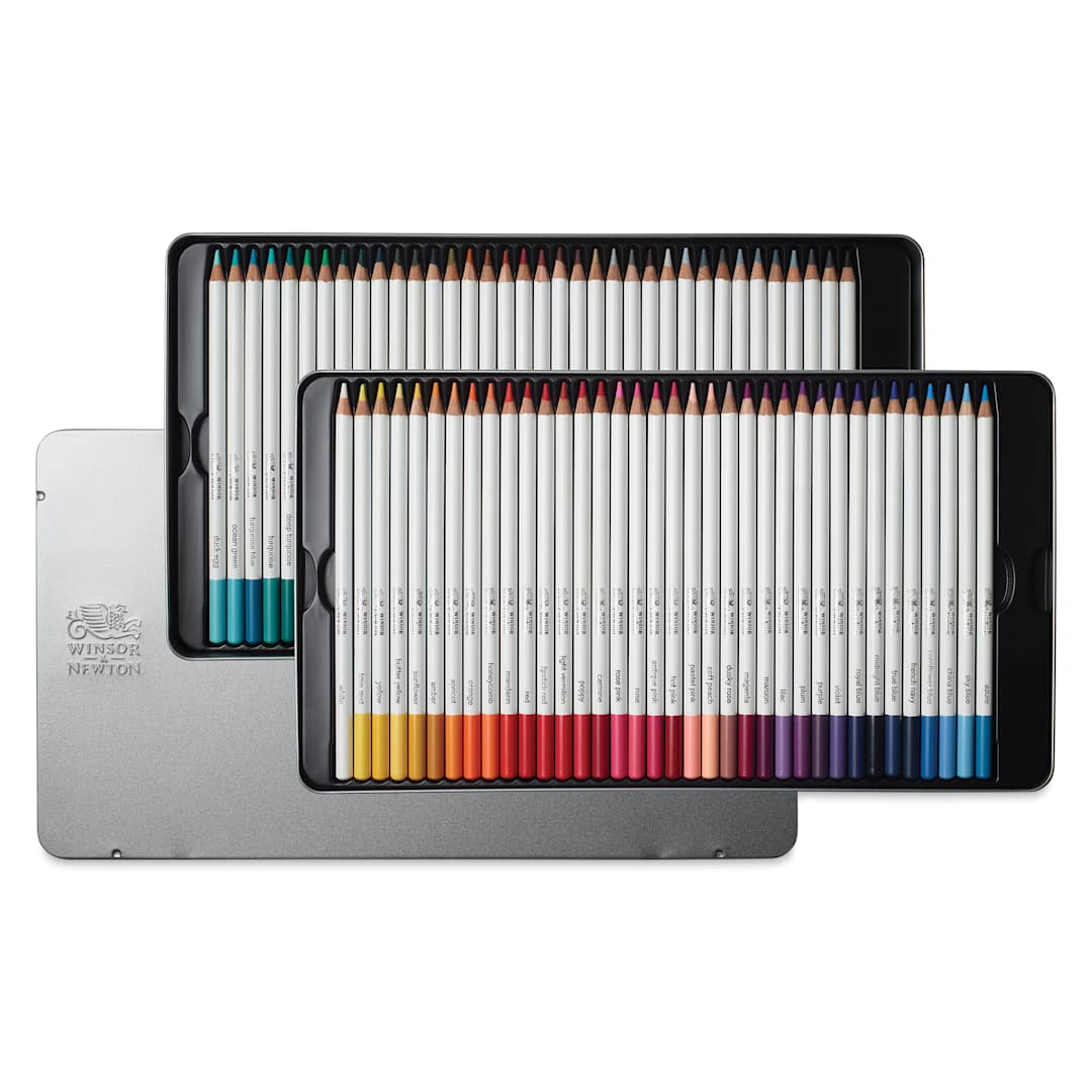Open in modal - Winsor & Newton Studio Collection Watercolor Pencils - Set of 72, contents laid out