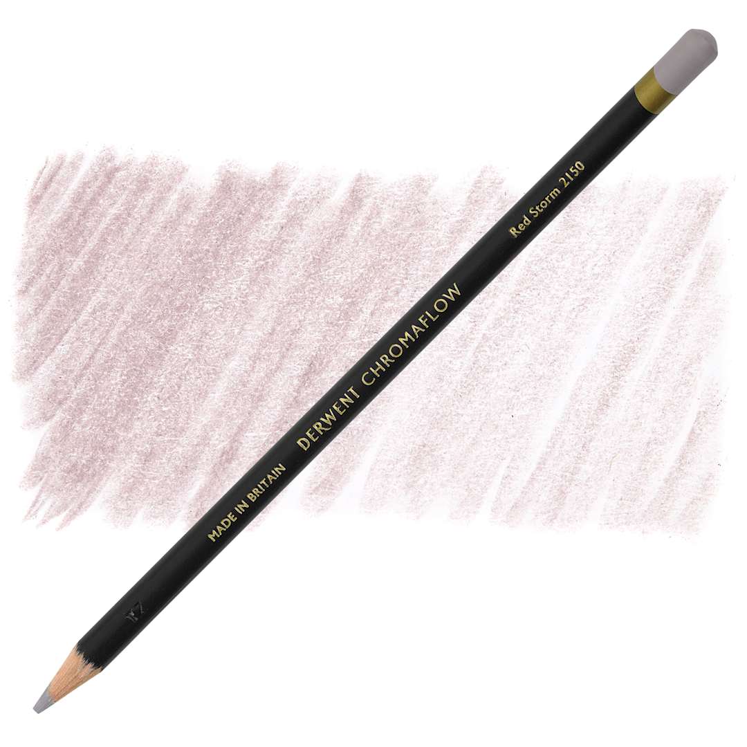 Open in modal - Derwent Chromaflow Colored Pencil - Red Storm, swatch and block