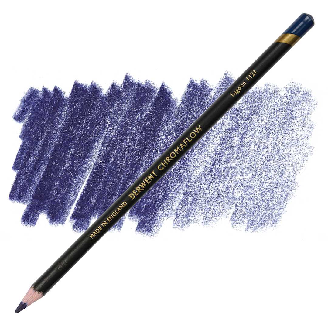 Open in modal - Derwent Chromaflow Colored Pencil - Lagoon, swatch and pencil