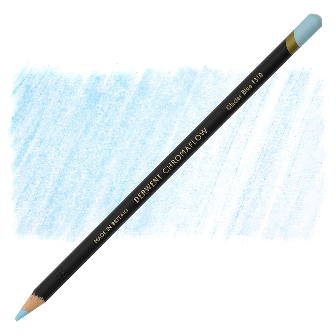 Open in modal - Derwent Chromaflow Colored Pencil - Glacier Blue, swatch and pencil