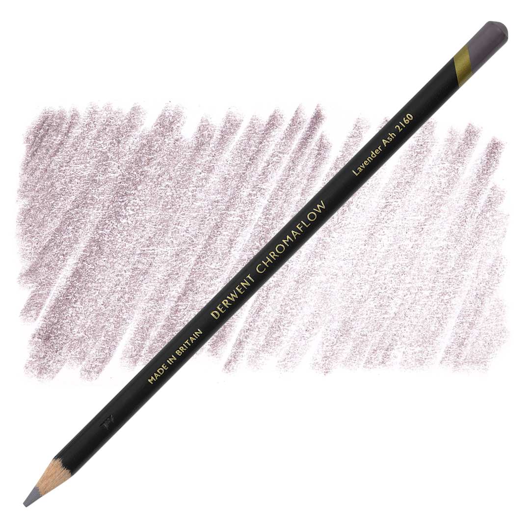 Open in modal - Derwent Chromaflow Colored Pencil - Lavender Ash, swatch and block