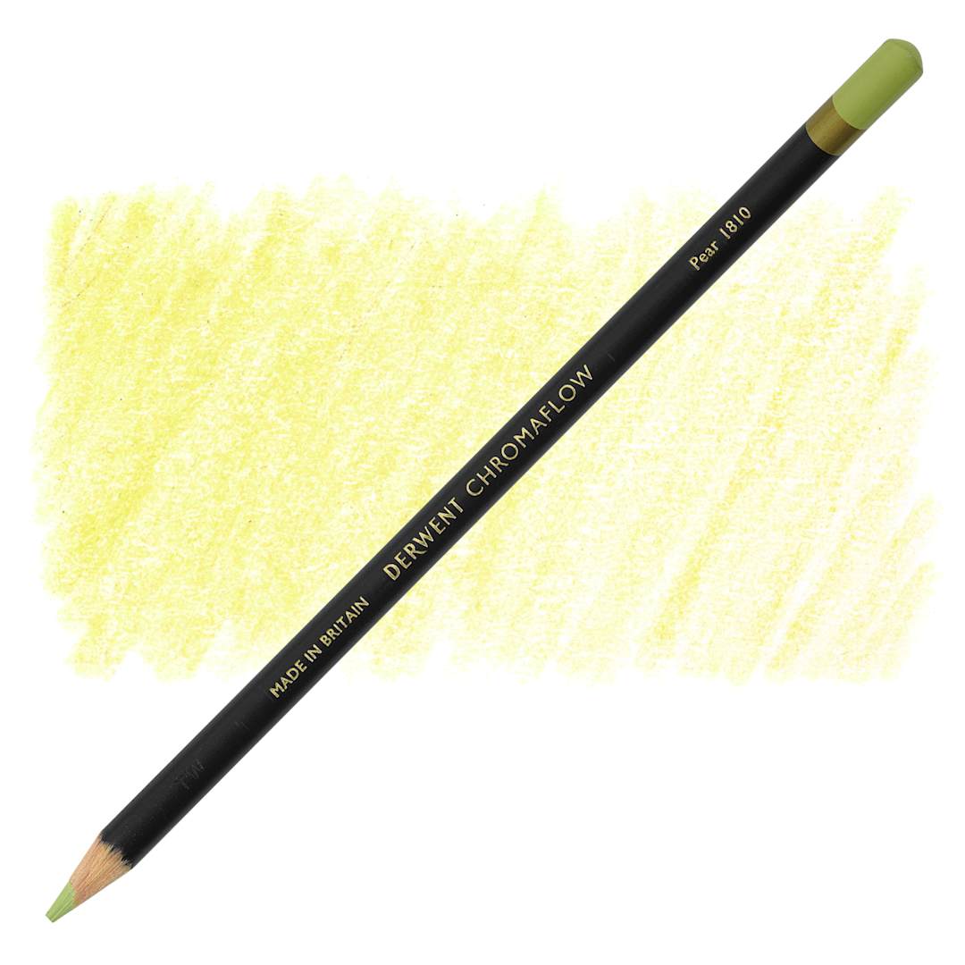 Open in modal - Derwent Chromaflow Colored Pencil - Pear, swatch and block