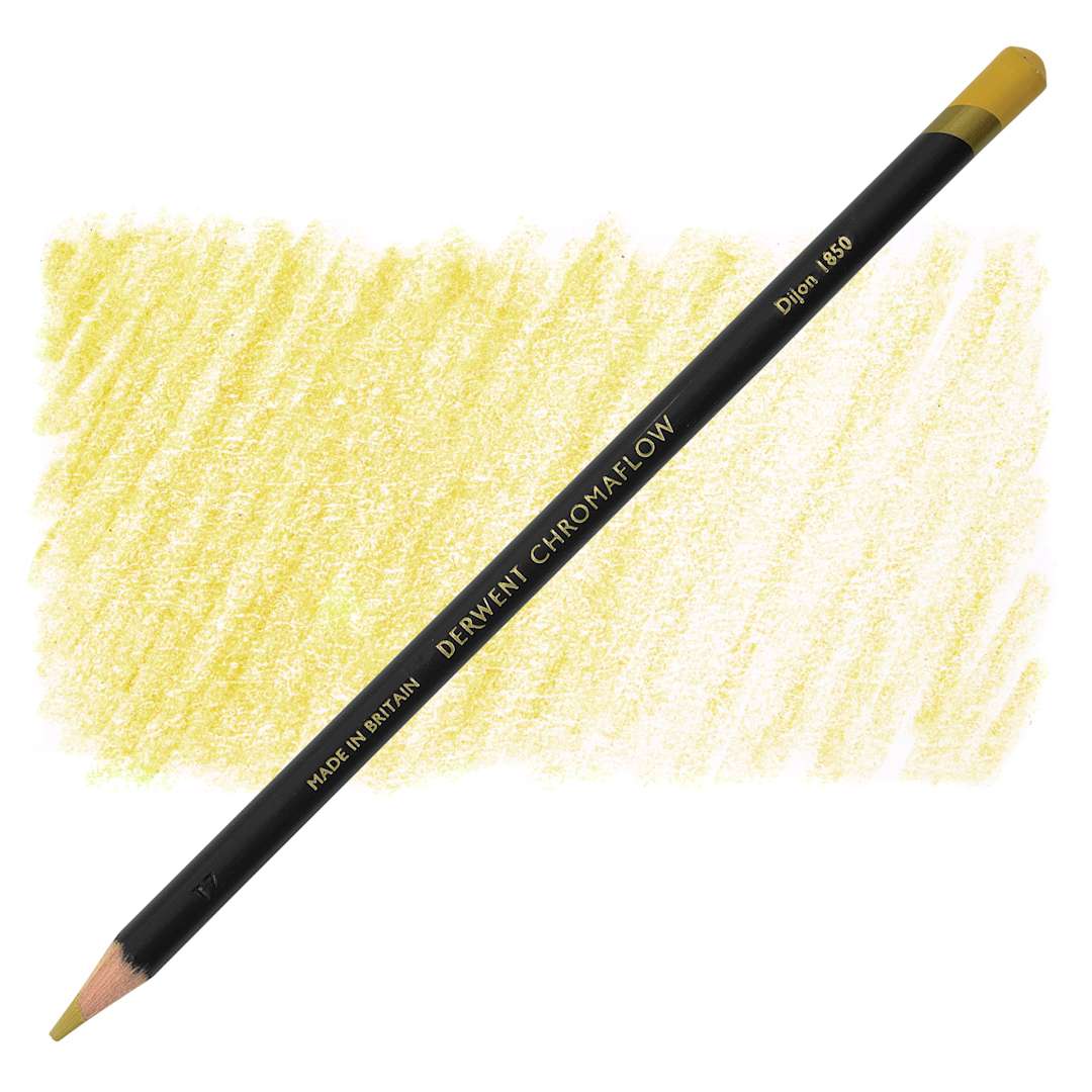 Open in modal - Derwent Chromaflow Colored Pencil - Dijon, swatch and pencil