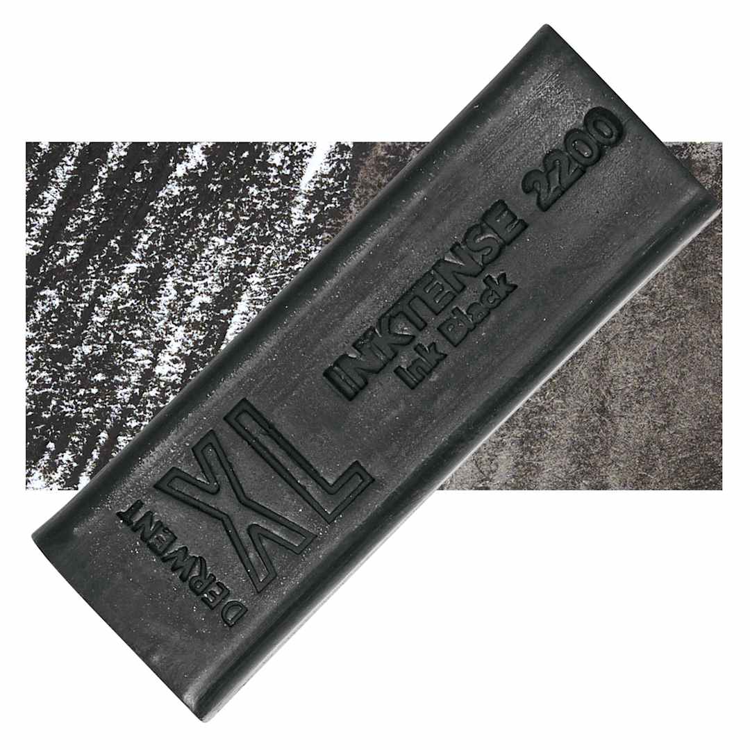 Open in modal - Derwent Inktense XL Block - Ink Black, swatch and block