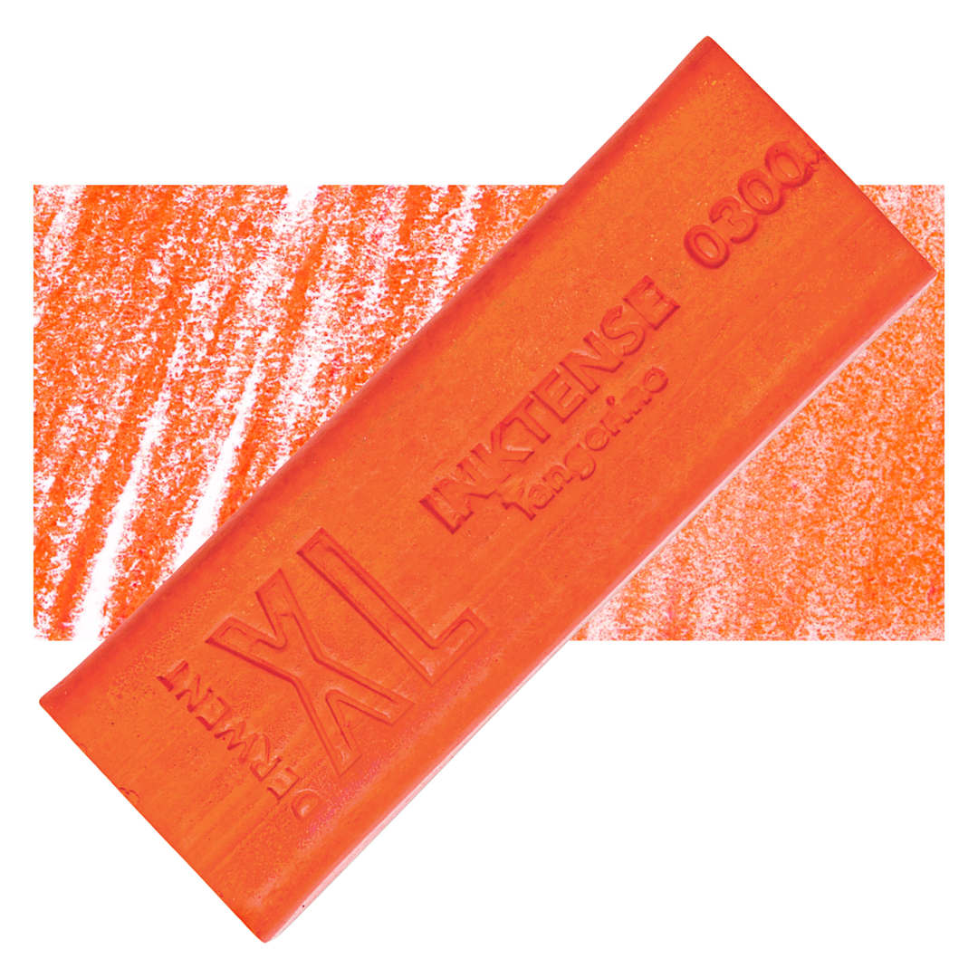 Open in modal - Derwent Inktense XL Block - Tangerine, swatch and block