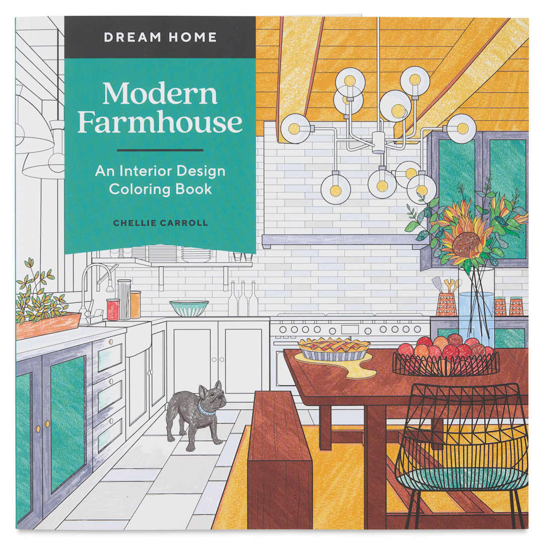 Open in modal - Modern Farmhouse: An Interior Design Coloring Book (front cover)