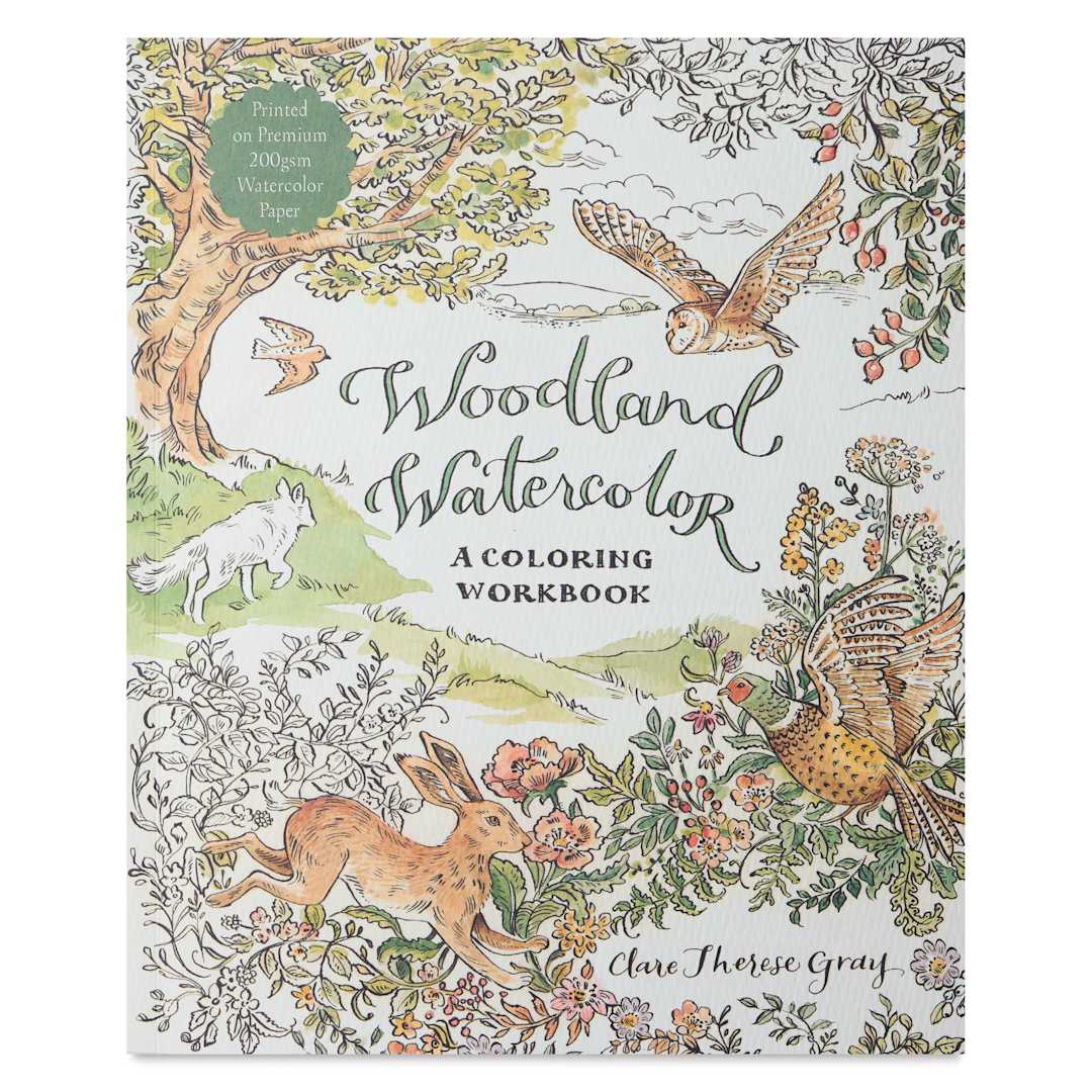 Open in modal - Woodland Watercolor: A Coloring Workbook, front cover