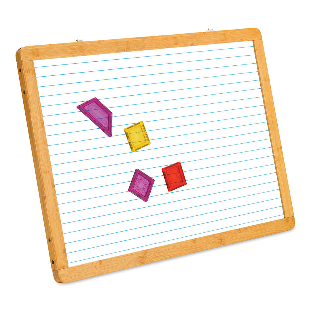 Open in modal - Copernicus Bamboo Magnetic Lined Dry-Erase Board, with magnetic shapes on top (not included)