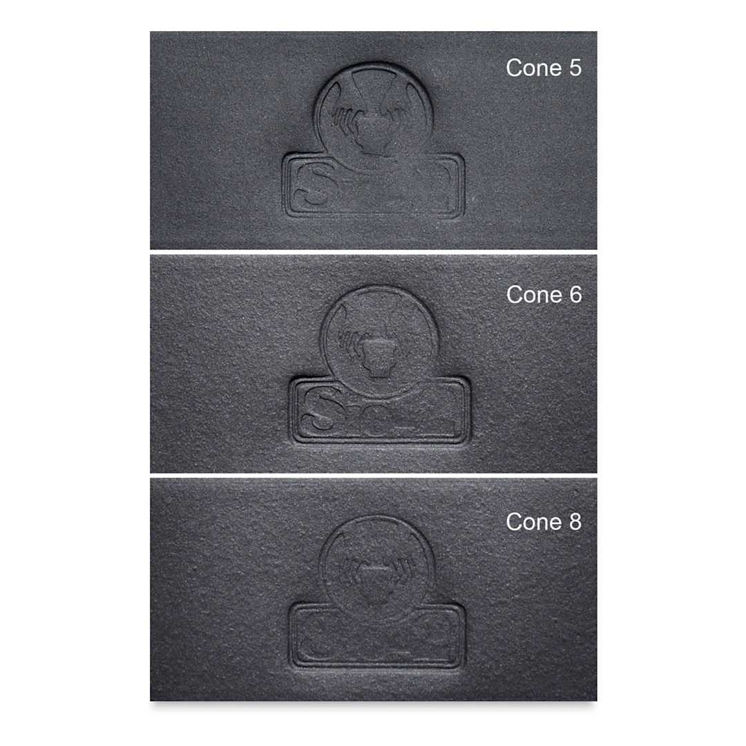 Open in modal - Sio-2 Black Ice Porcelain Clay fired to Cone 5, Cone 6, and Cone 8