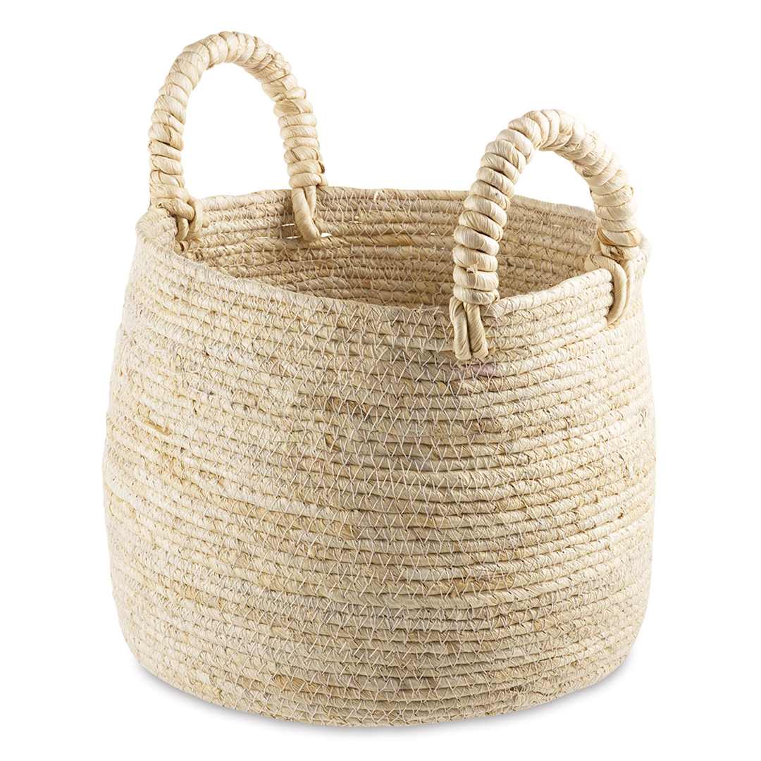 Open in modal - Design Ideas Mazi Basket with Handles - Front view of Basket
