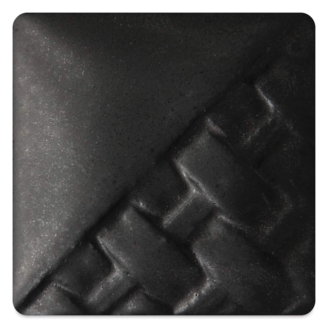 Open in modal - Mayco Stoneware Matte Glaze - Black Matte, 128 oz - fired to cone 6 oxidation