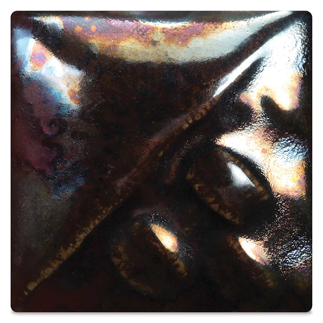 Open in modal - Mayco Raku Glaze - Black Metallic, RK100, Pint (fired)