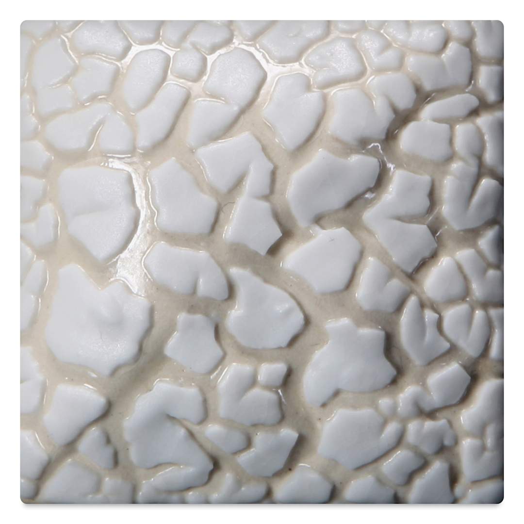 Open in modal - Mayco Stoneware Mudcrack Glaze - White, fired at cone 6 oxidation