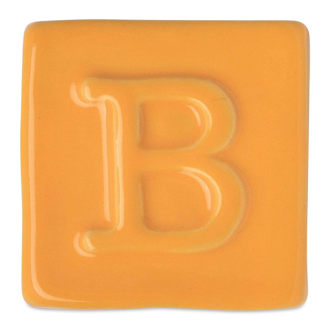 Open in modal - Botz Pro Glaze - Carnelian Yellow, 800 ml sample fired to 1050°C / 1922°F