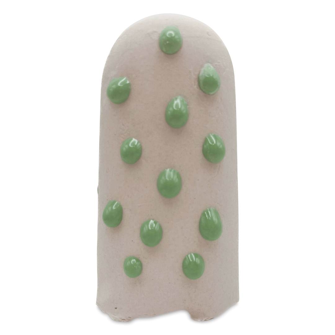 Open in modal - Ritual Glaze Melt Gloop Glaze - Green - finished example, dots
