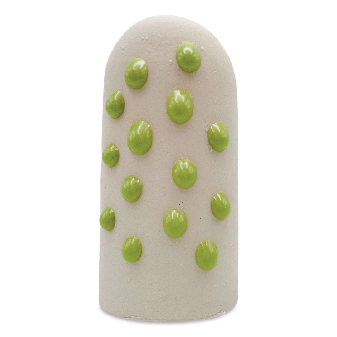 Open in modal - Ritual Glaze Melt Gloop Glaze - Pastel Green - finished example, dots