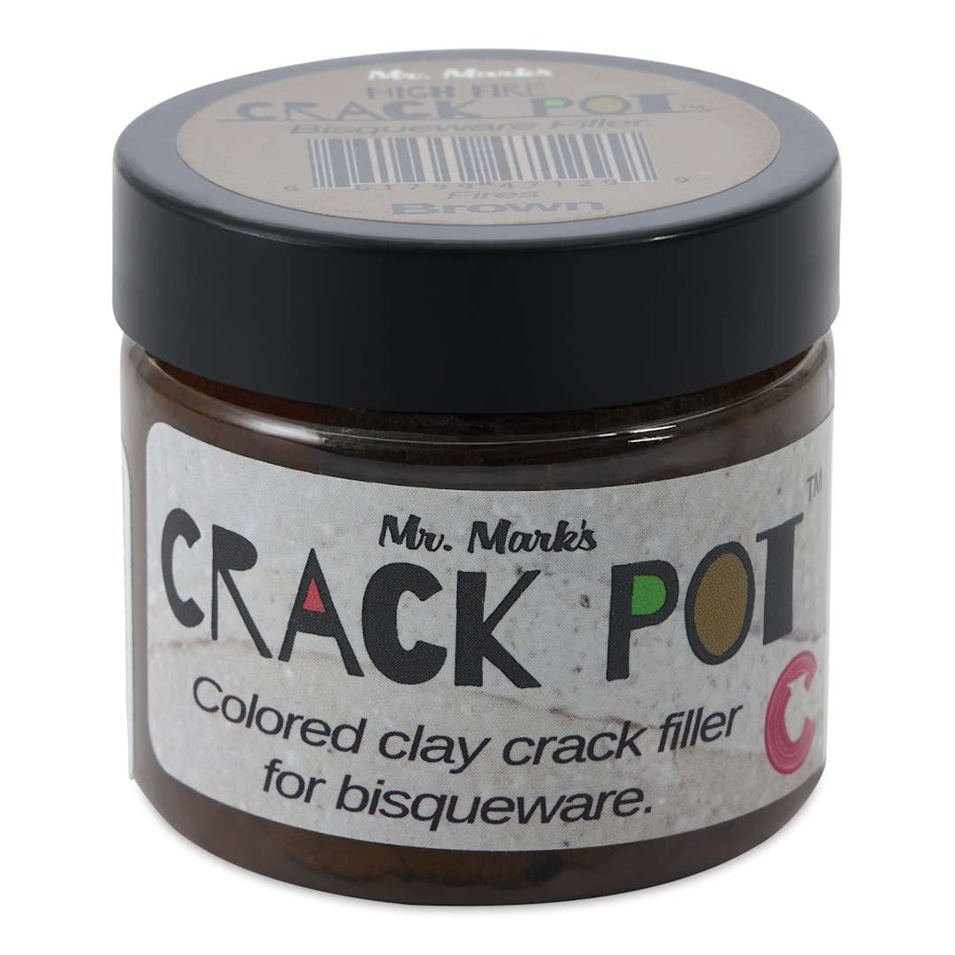 Open in modal - The Ceramic Shop Mr. Mark's Crack Pot High Fire Bisqueware Filler - Brown, 2 oz - front