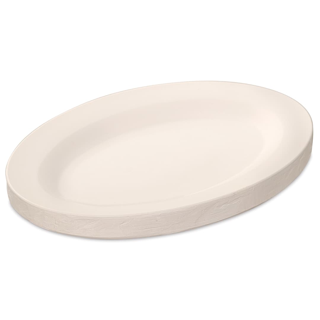 Open in modal - The Ceramic Shop Oval Serving Tray Slump Mold - 18" x 13" - angled