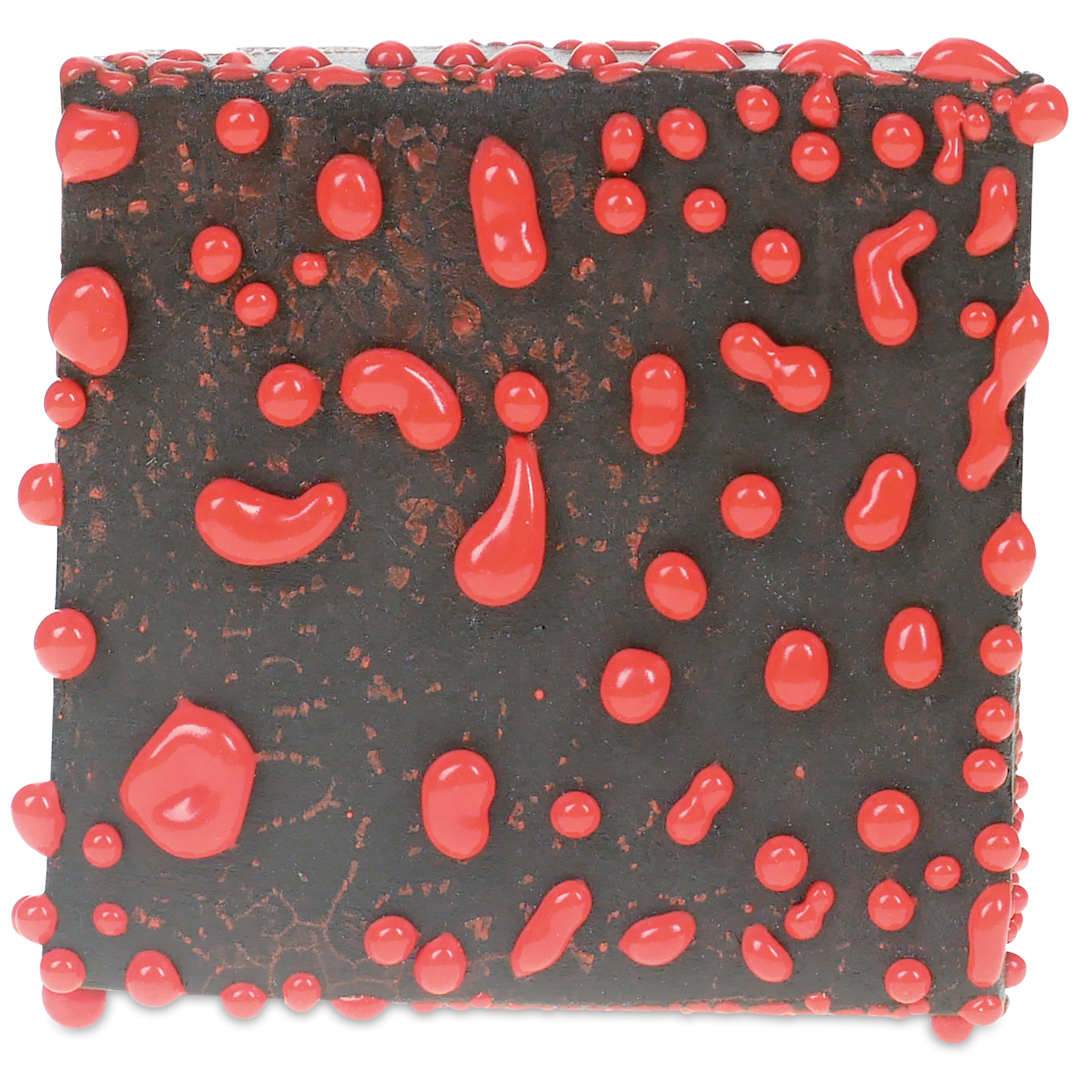 Open in modal - Amaco Crawls Glaze - CR-58 Red - 3 coats fired to cone 5 oxidation
