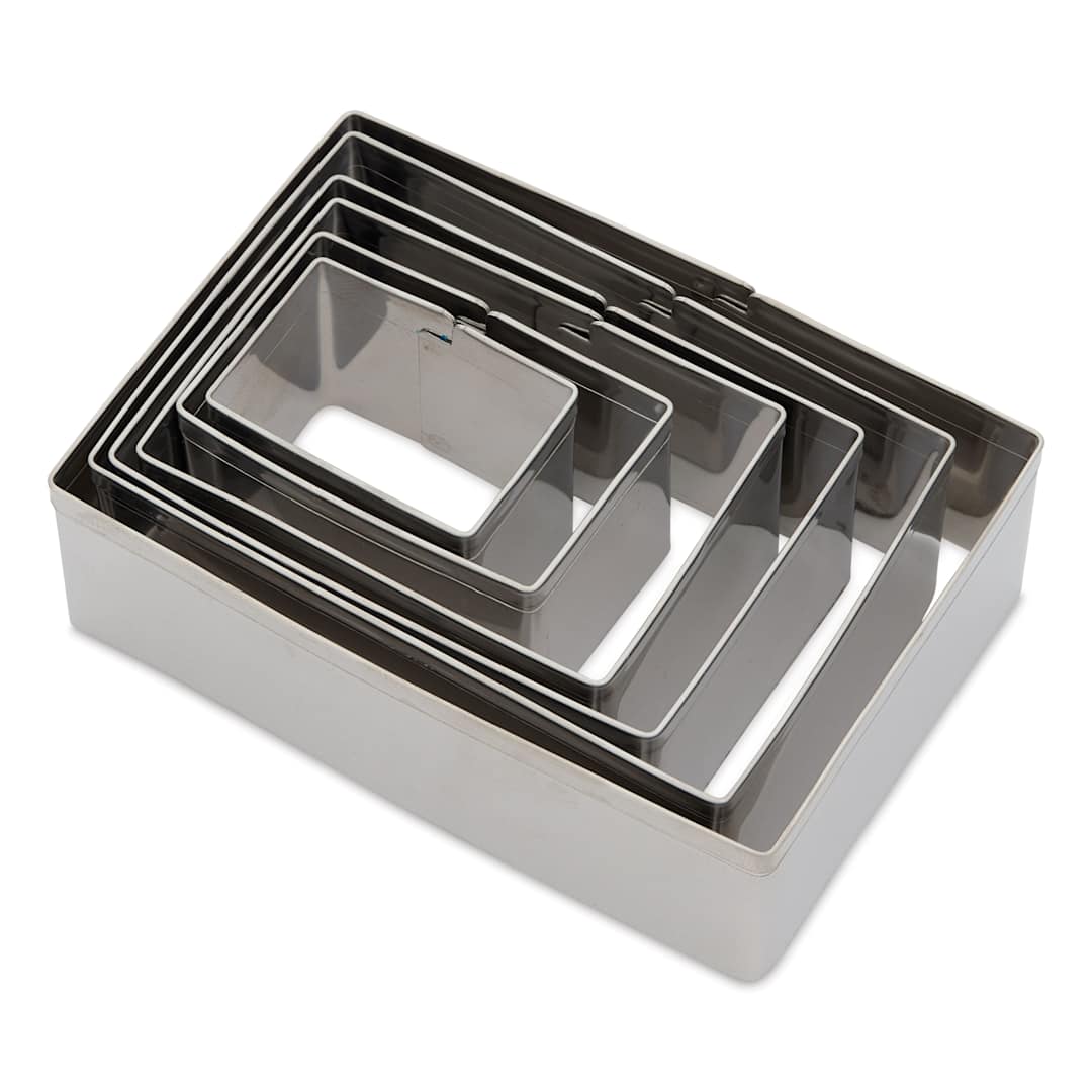 Open in modal - Fox Run Stainless Steel Cookie Cutters - Set of 6, Rectangles