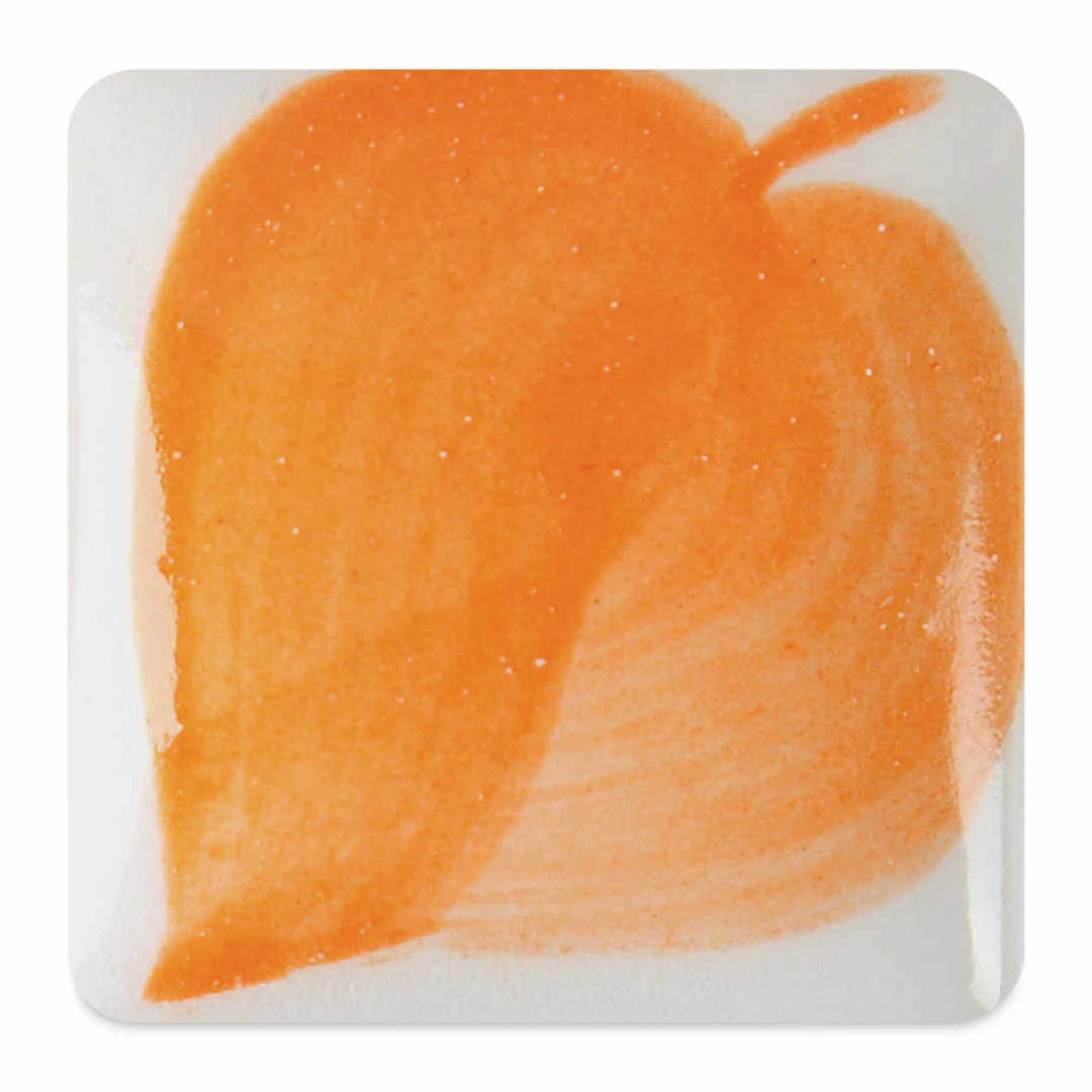 Open in modal - Duncan E-Z Stroke Translucent Underglaze - Poppy Orange fired to cone 06 oxidation