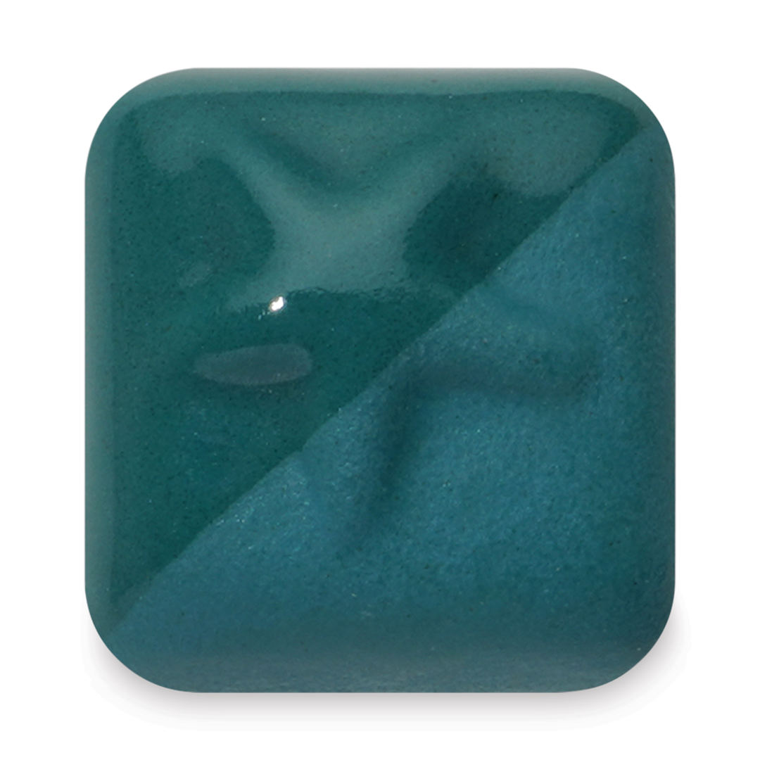 Open in modal - Laguna New Silky Underglaze - Dark Teal, 4 oz fired to cone 6 oxidation