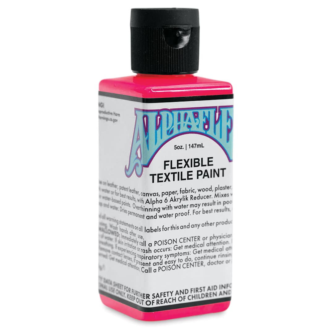Open in modal - Alpha6 AlphaFlex Textile and Leather Paint - Electroshock Pink, 147 ml, Bottle