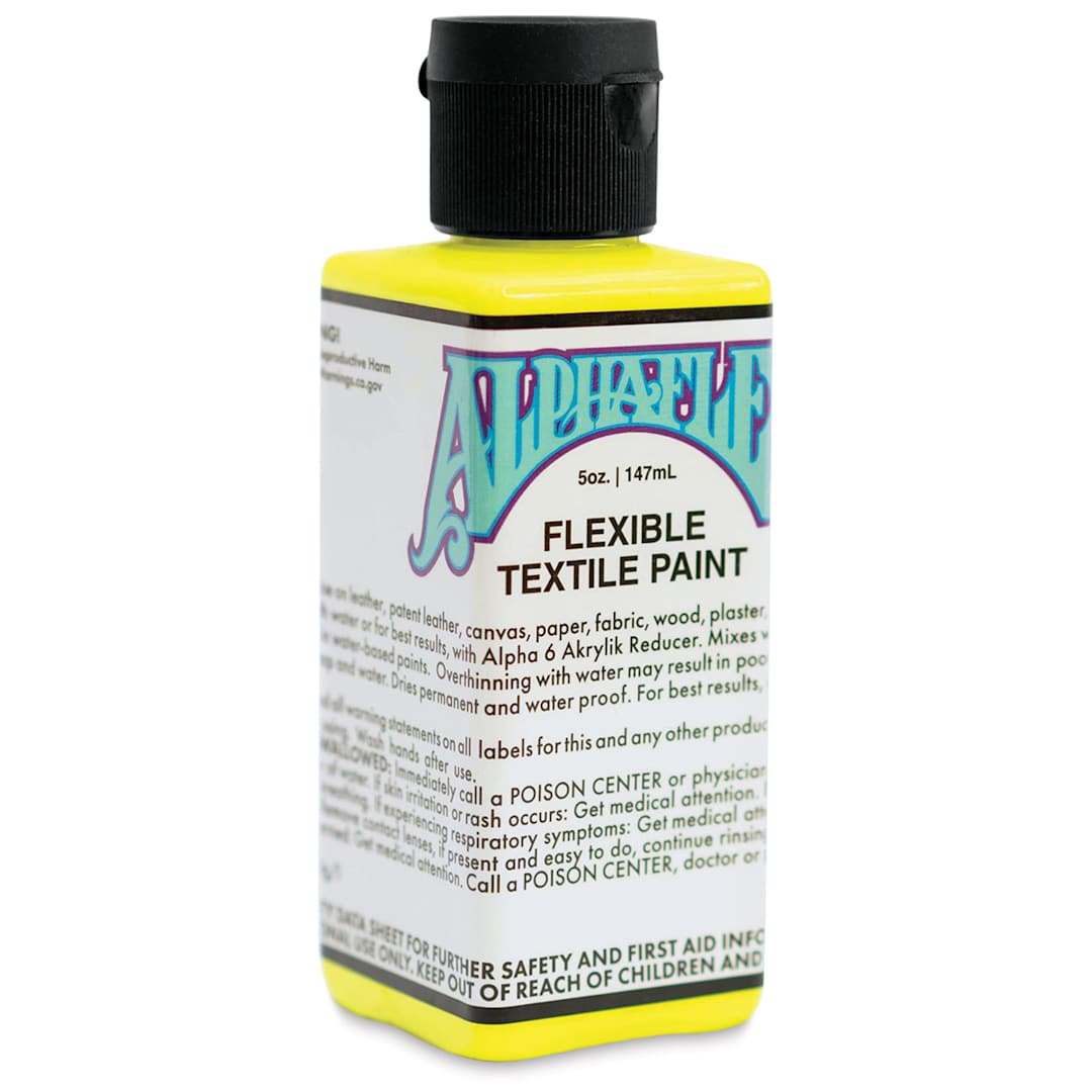 Open in modal - Alpha6 AlphaFlex Textile and Leather Paint - Electroshock Yellow, 147 ml, Bottle