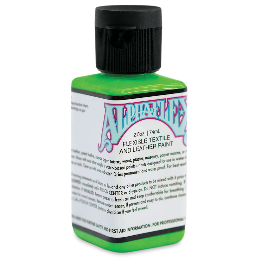 Open in modal - Alpha6 AlphaFlex Textile and Leather Paint - Electroshock Green, 74 ml, Bottle