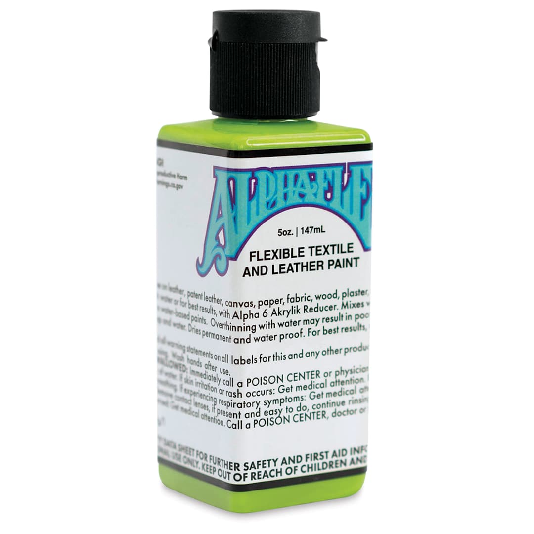 Open in modal - Alpha6 AlphaFlex Textile and Leather Paint - Slime Green, 147 ml, Bottle