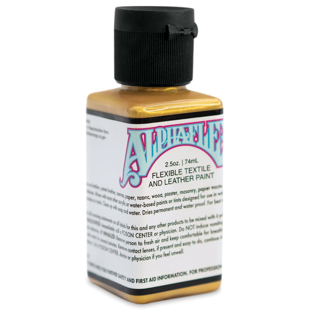Open in modal - Alpha6 AlphaFlex Textile and Leather Paint - Metallic Gold, 74 ml, Bottle