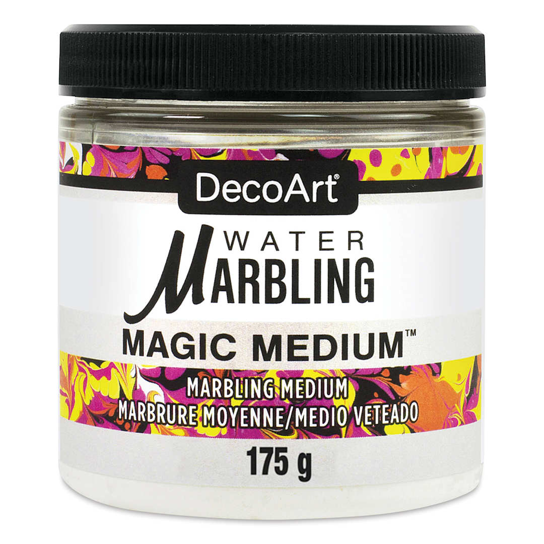 Open in modal - DecoArt Water Marbling Magic Medium, front of the jar. 