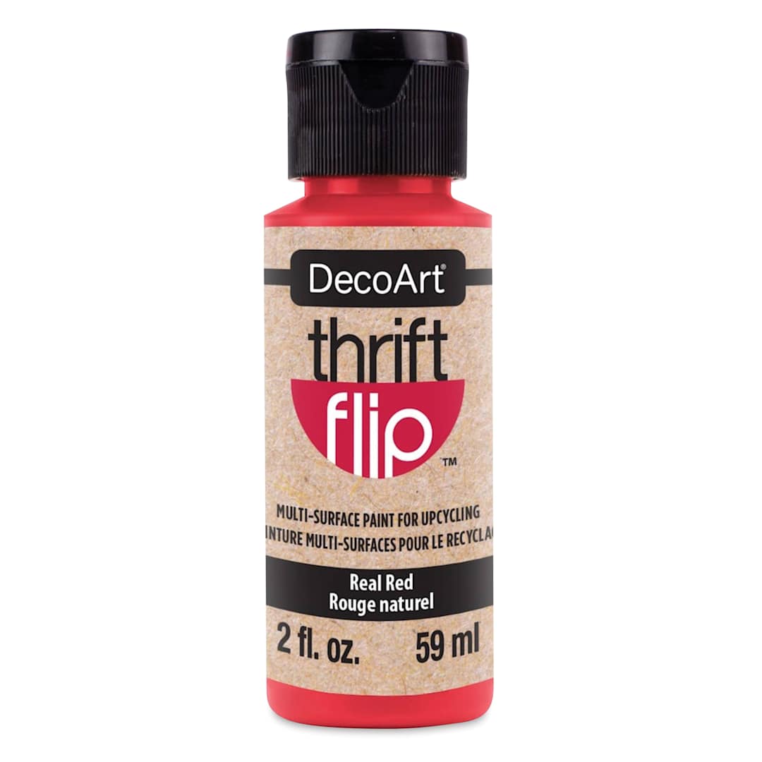 Open in modal - DecoArt Thrift Flip Multi-Surface Paint - Real Red, 2 oz