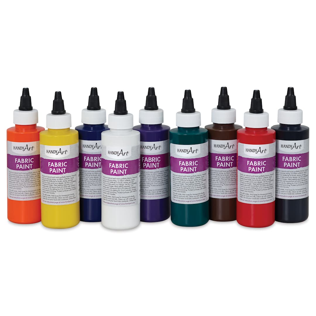 Open in modal - Handy Art Fabric Paint - Primary Set of 9, 4 oz