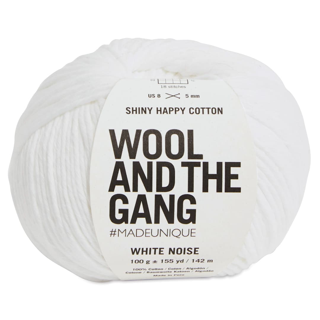 Open in modal - Wool and the Gang Shiny Happy Cotton Yarn - White Noise, 155 yds