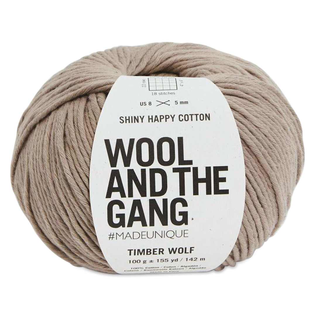 Open in modal - Wool and the Gang Shiny Happy Cotton Yarn - Timber Wolf, 155 yds