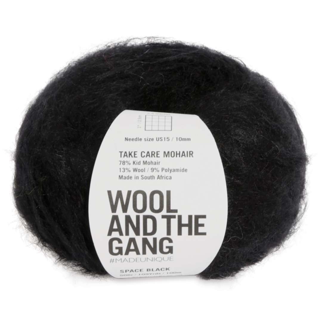 Open in modal - Wool and the Gang Take Care Mohair Yarn - Space Black, 109 yds
