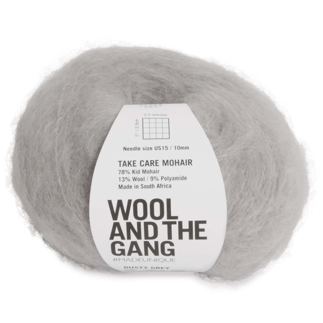 Open in modal - Wool and the Gang Take Care Mohair Yarn - Dusty Grey, 109 yds