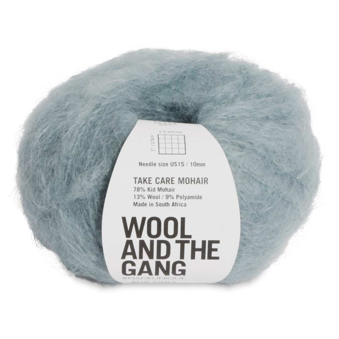 Open in modal - Wool and the Gang Take Care Mohair Yarn - Blue Chalk, 109 yds