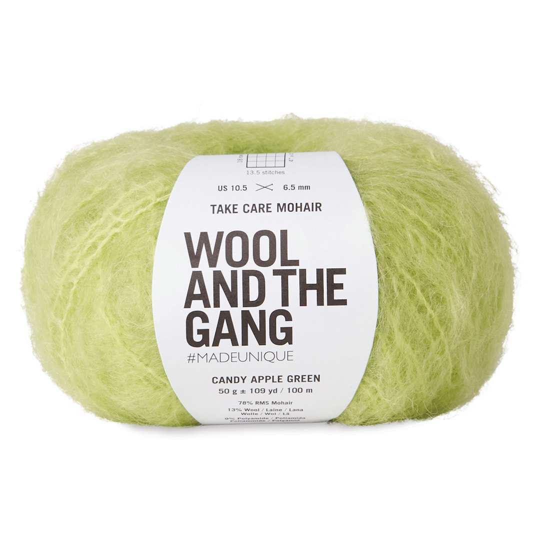 Open in modal - Wool and the Gang Take Care Mohair Yarn - Candy Apple Green, 109 yds