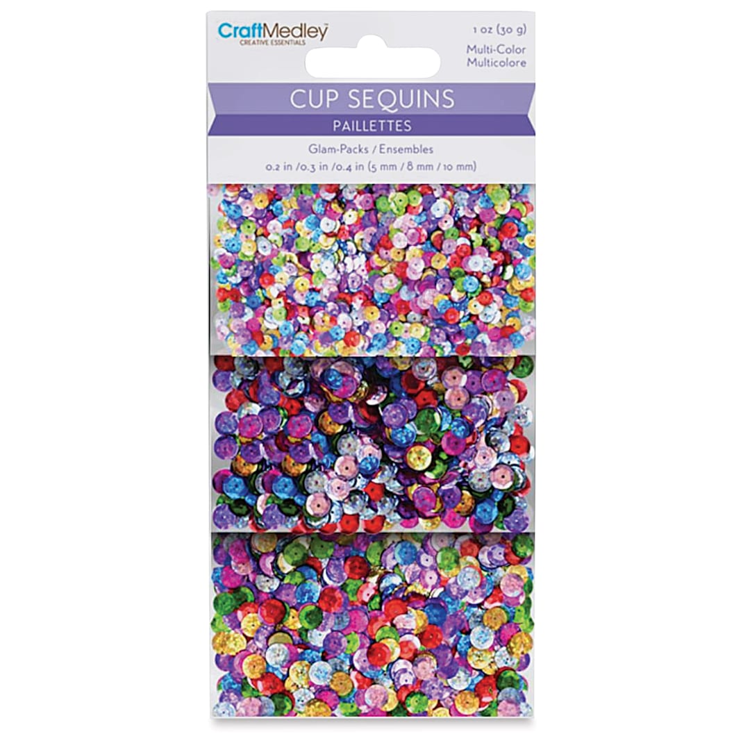 Open in modal - Craft Medley Sequins -  Glam Metallics, 1 oz - front of packaging