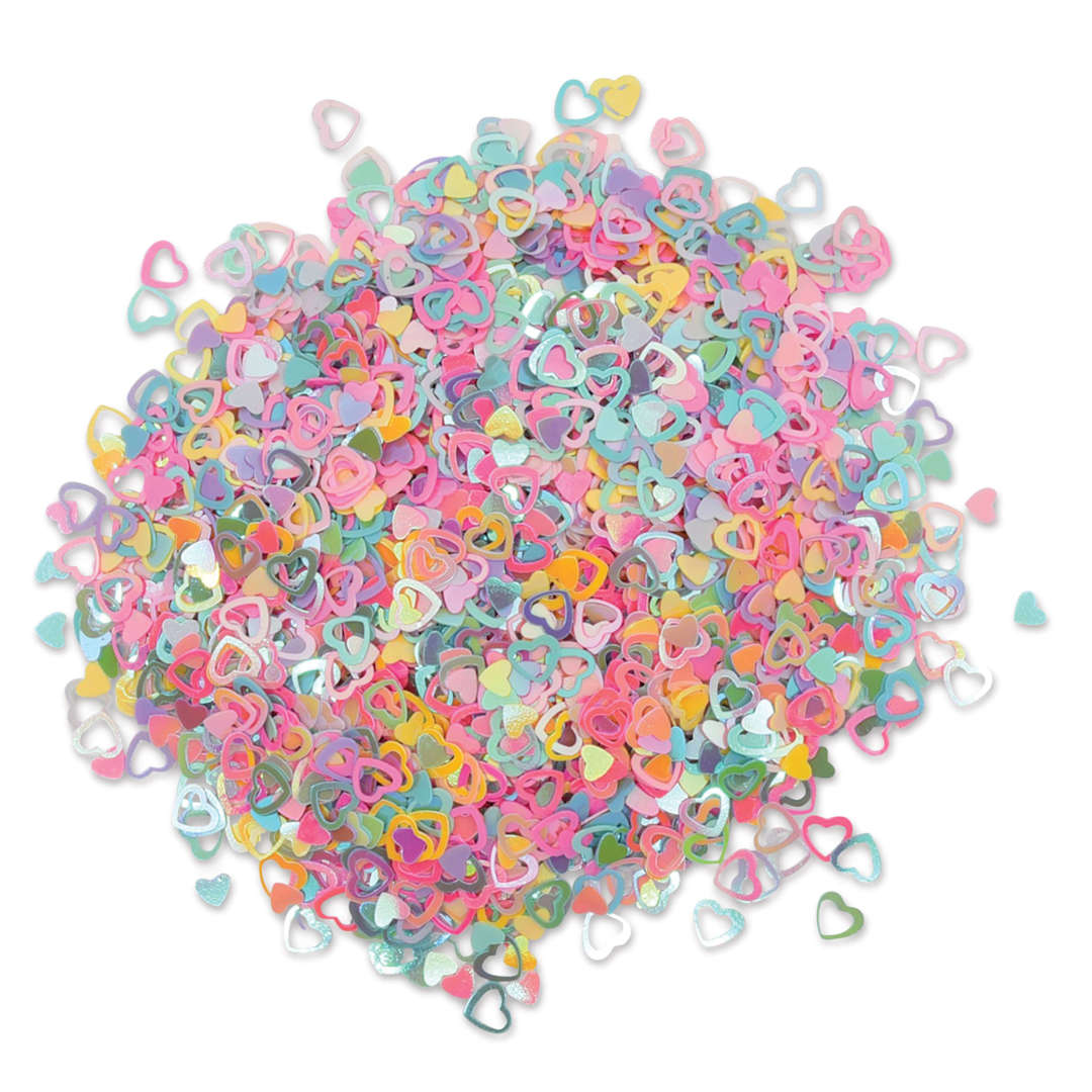 Open in modal - Craft Medley Mini Laser Sequin Scatter - Open Heart, 1.23 oz