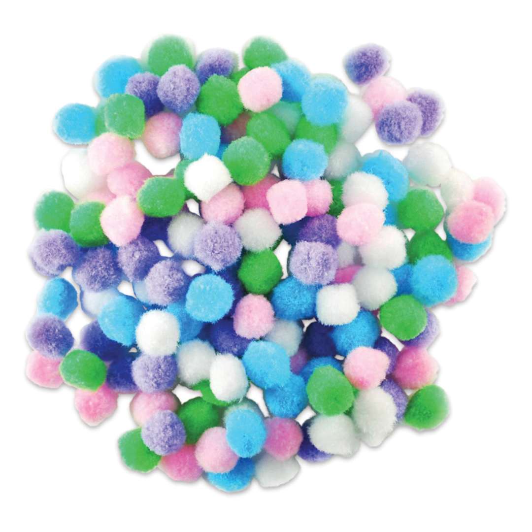 Open in modal - Krafty Kids Pom Poms - Pastel Colors, 1/2", Mini, Package of 150