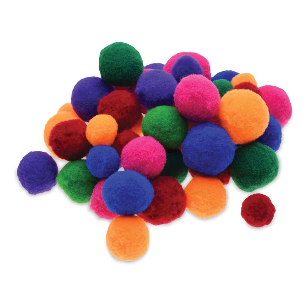 Open in modal - Krafty Kids Soft Pom Poms - Brights, Package of 48
