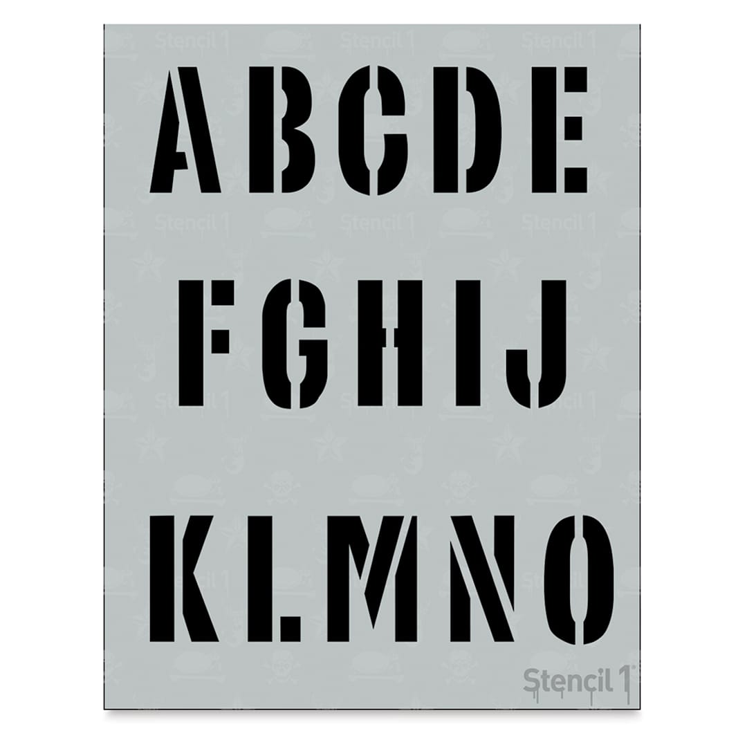 Open in modal - Stencil1 Font Stencil - Industrial, 1" Letters