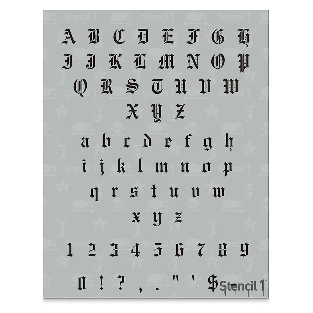 Open in modal - Stencil1 Font Stencil - Old English, 1/2" Letters